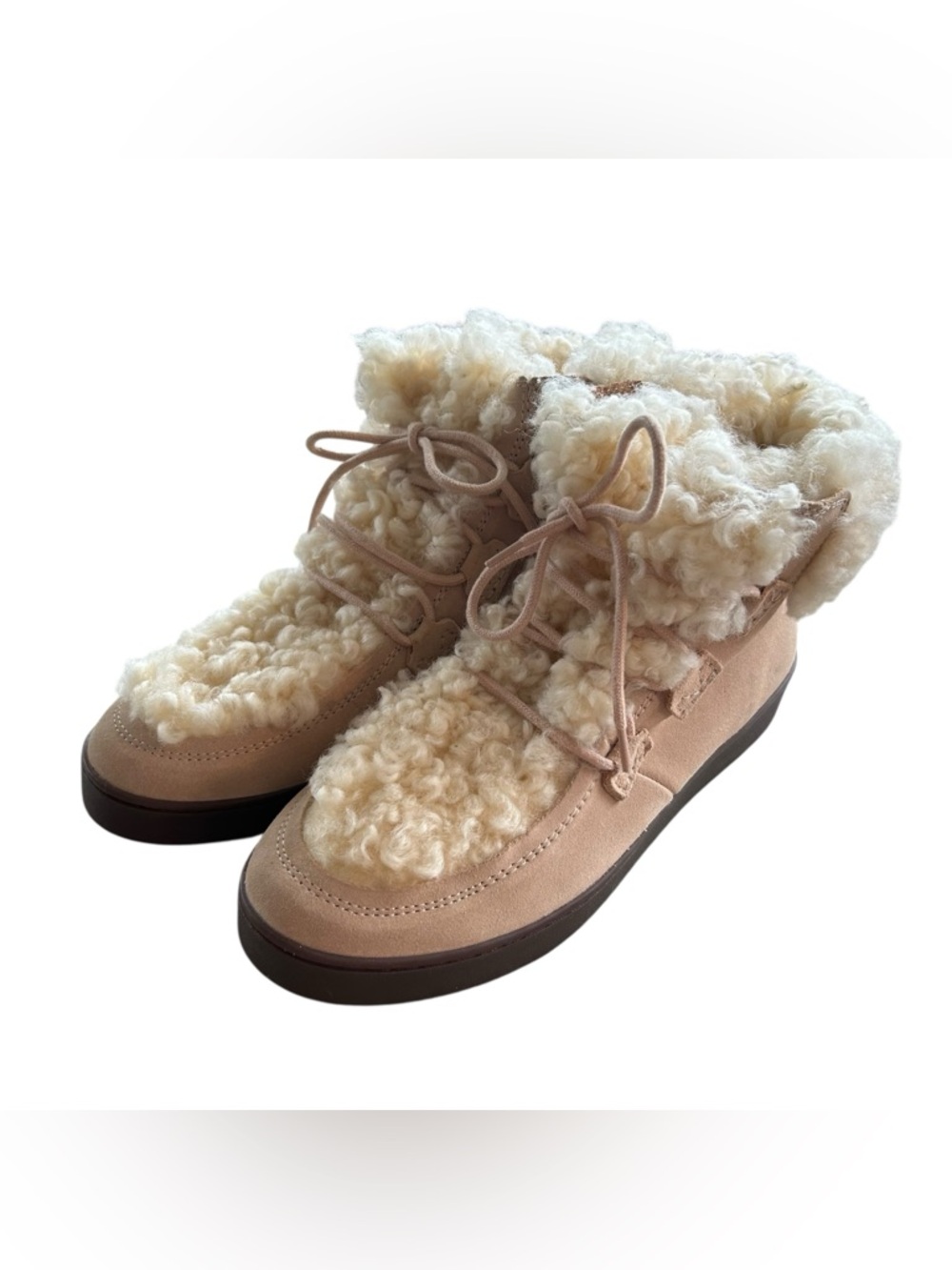 Vionic 9 suede splendid oak shearling boot lace up winter boot casual comfort